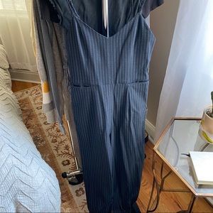 Anthropologie pin stripe jumpsuit